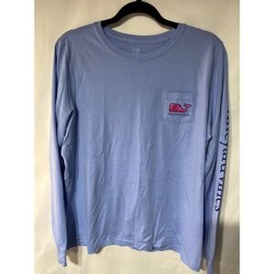 Vineyard‎ Vines Women's Long Sleeve T-Shirt Whale Graphic Blue Large